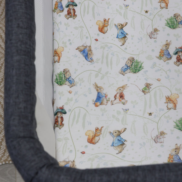 Peter Rabbit & Benjamin Bunny Co Sleeper/Bedside Sleeper Fitted Sheet