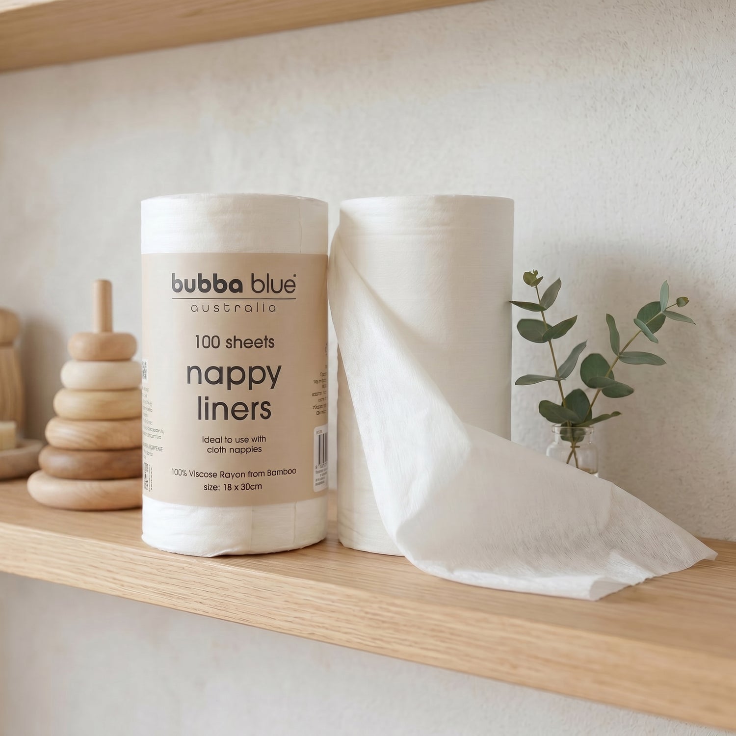 Bamboo White 100 sheets Bamboo Nappy Liners - Bubba Blue Australia