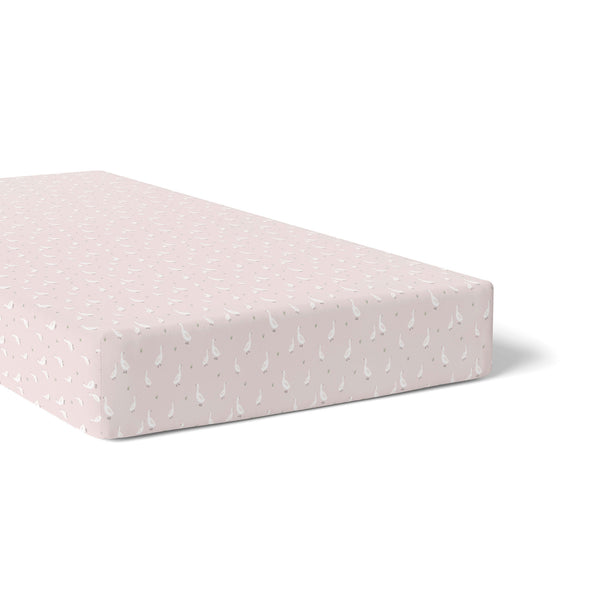 Provincial 2pk Jersey Cot Fitted Sheets - Blush/Grey