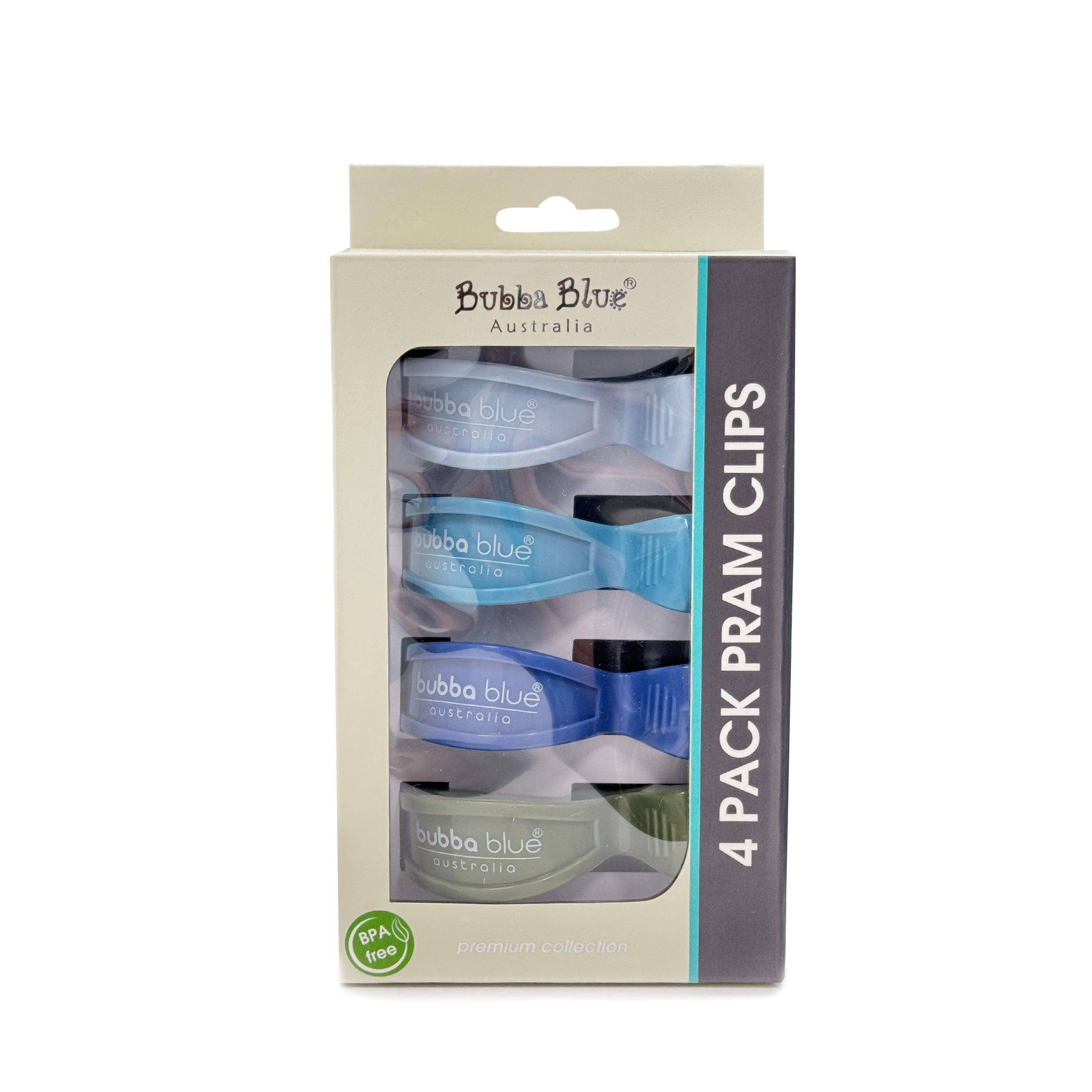 4pk Pram Clips Boy Pack - Dusty Blue/Teal/Navy/Pesto