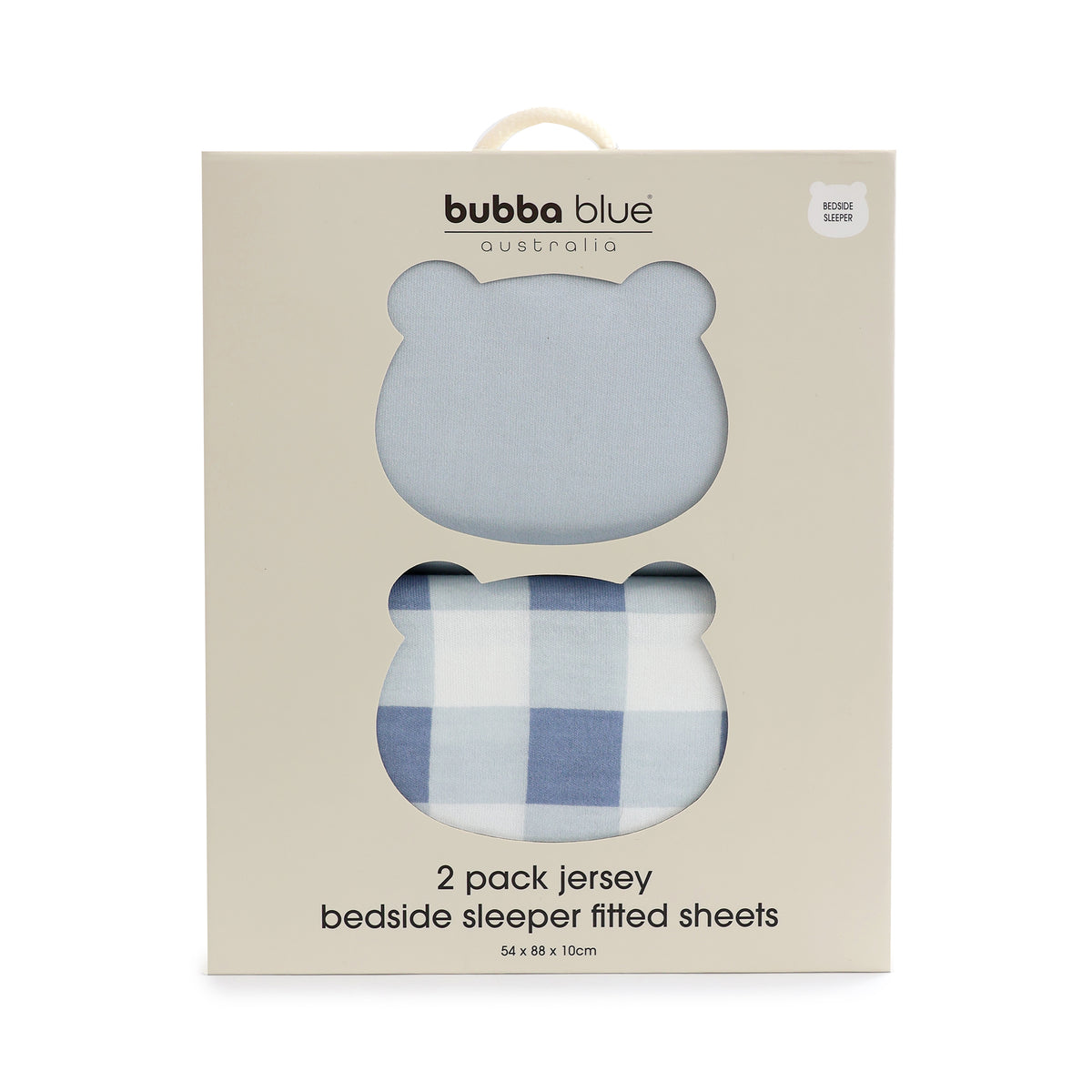Sundae 2pk Jersey Co Sleeper/Bedside Sleeper Fitted Sheets - Blueberry - Bubba Blue Australia