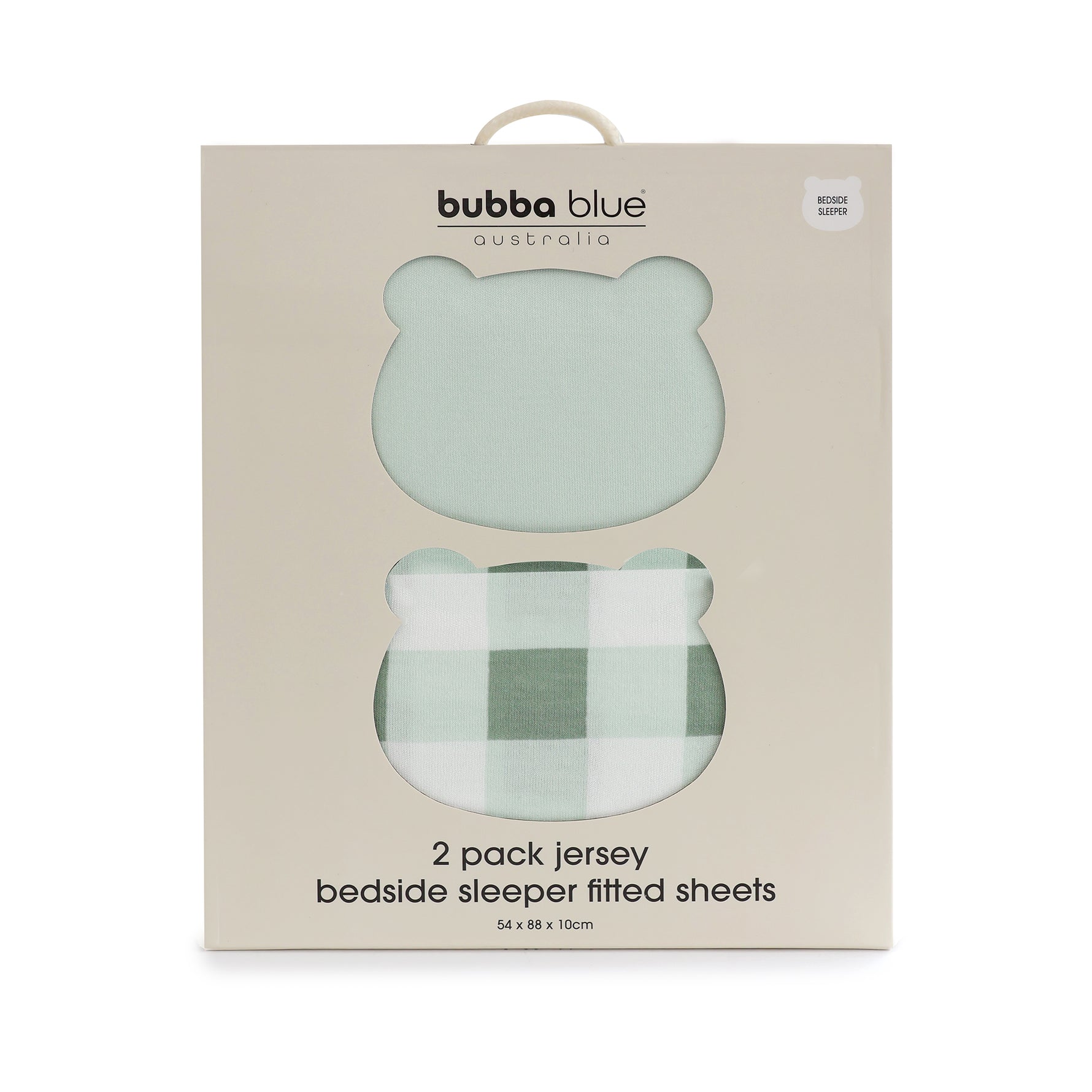 Bubba Sundae 2pk Jersey Co Sleeper/Bedside Sleeper Fitted Sheets - Greentea - Bubba Blue Australia