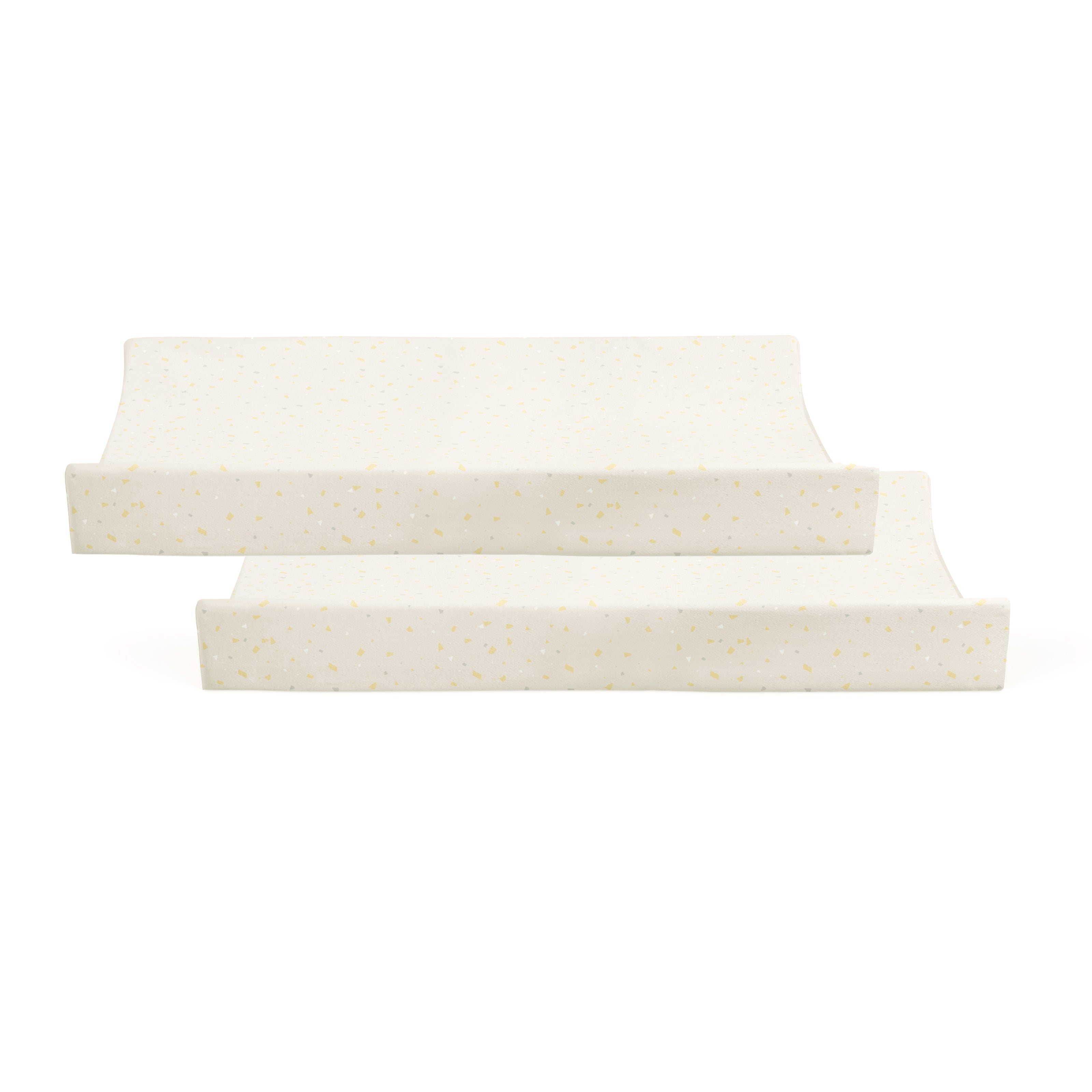 2x Terrazzo Waterproof Change Pad Cover Bundle - Wheat