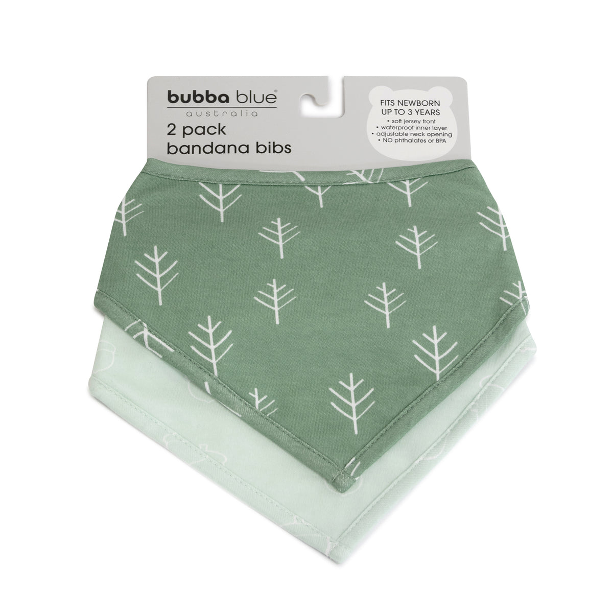 Nordic 2pk Bandana Bibs Avocado/Forest