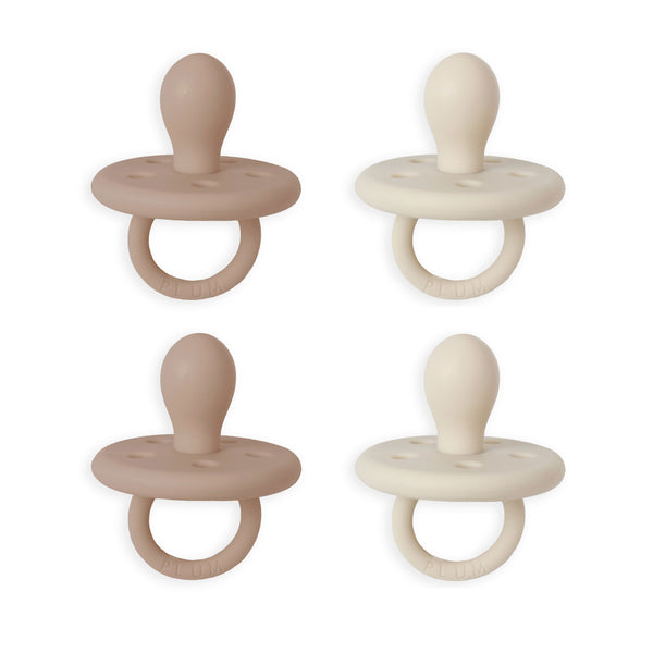 4PK Silicone Soothers Bundle - Sand & Nutmeg (0-6M)