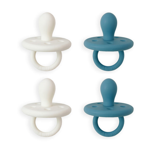 4PK Silicone Soothers Bundle - Snow & Teal