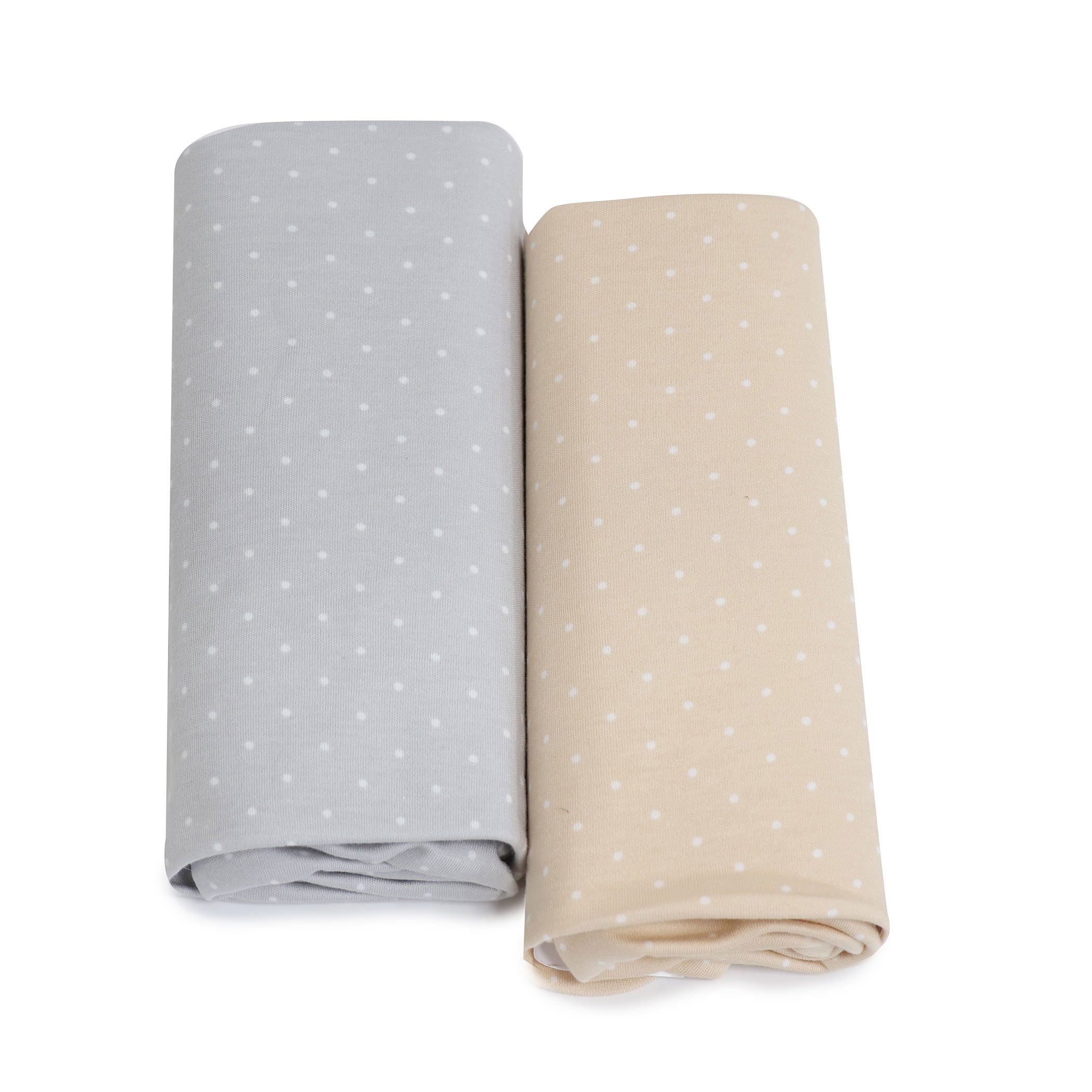 Confetti 2pk Jersey Cot Fitted Sheets Grey/Taupe