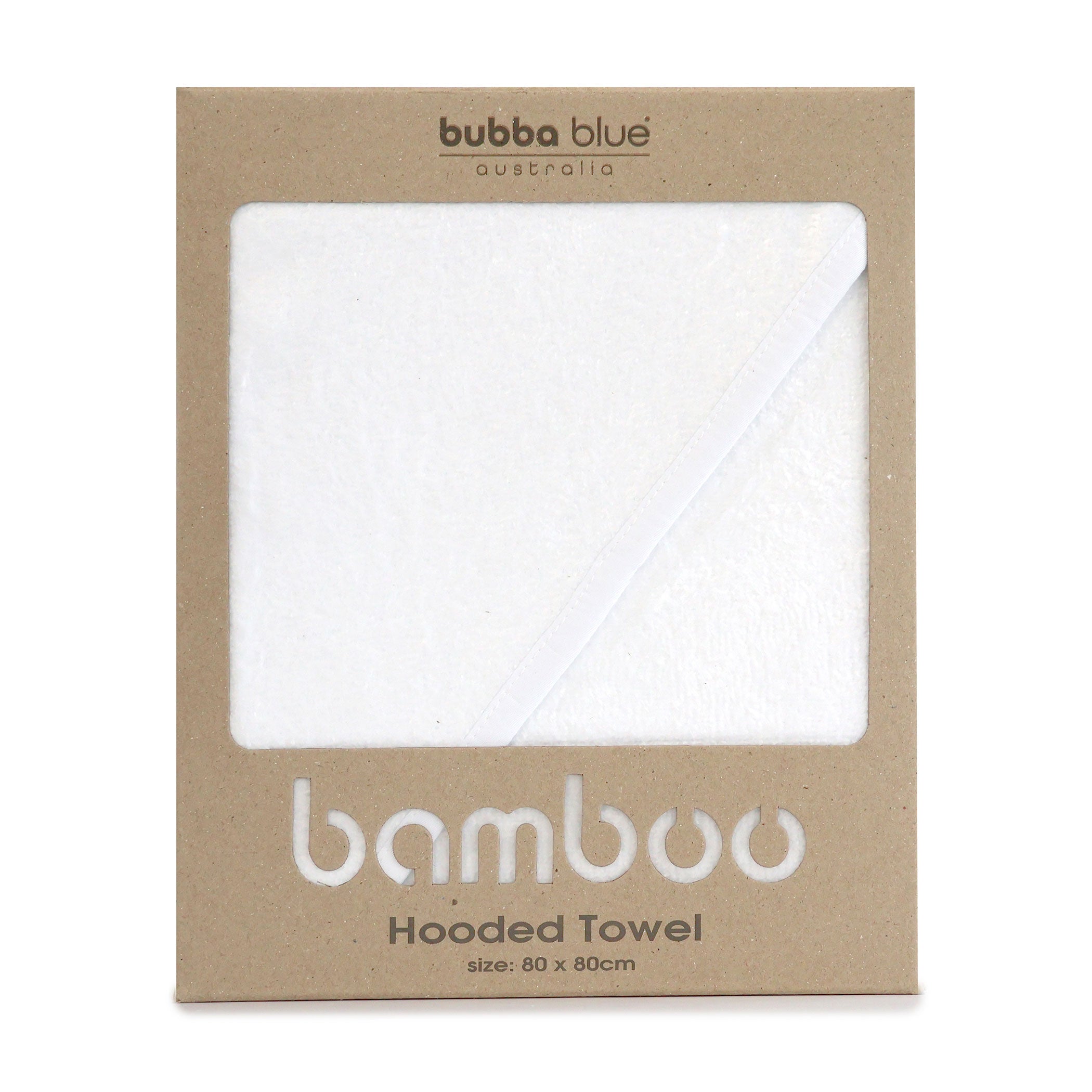 Bamboo White Hooded Towel - Bubba Blue Australia