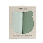 Bubba Sundae 2pk Jersey Cot Fitted Sheets - Greentea - Bubba Blue Australia