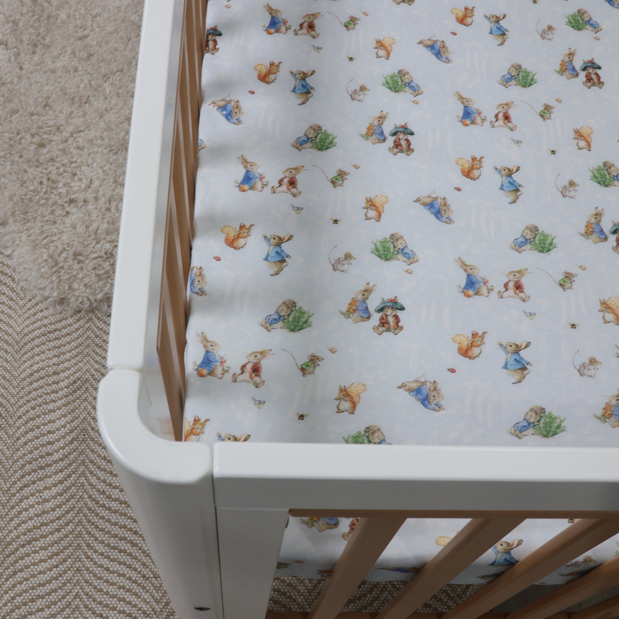 Peter Rabbit & Benjamin Bunny Cot Fitted Sheet