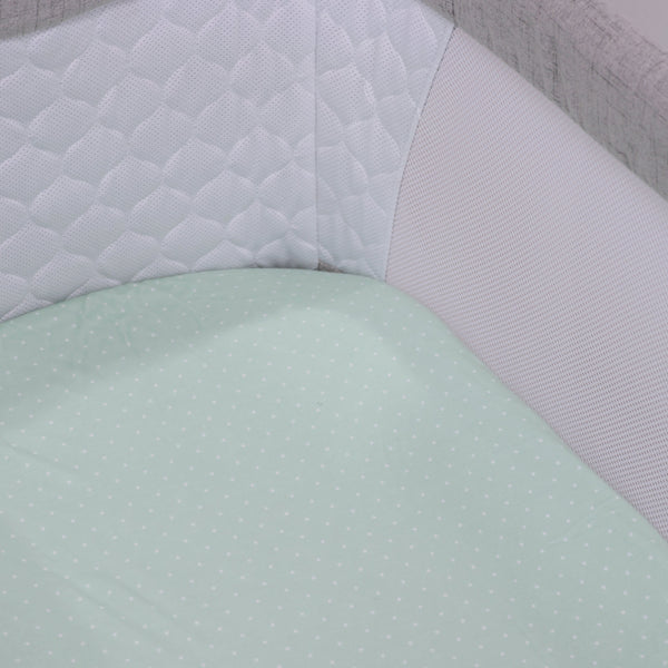 Confetti 2pk Jersey Co Sleeper/Bedside Sleeper Fitted Sheets Blue/Sage