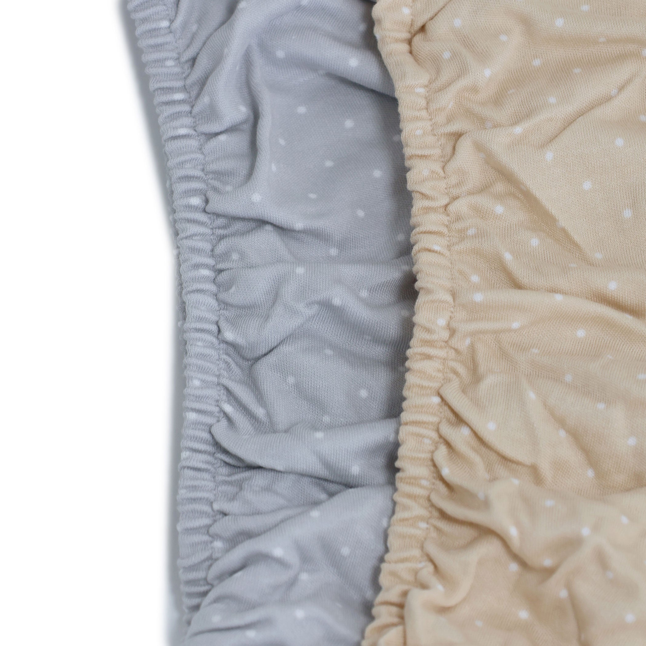 Confetti 2pk Jersey Co Sleeper/Bedside Sleeper Fitted Sheets Grey/Taupe