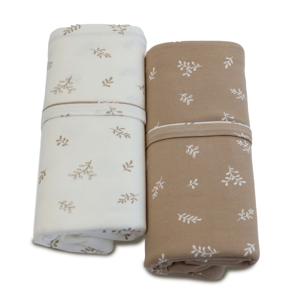 Organic Cotton 2pk Jersey Swaddle Wraps - Chestnut