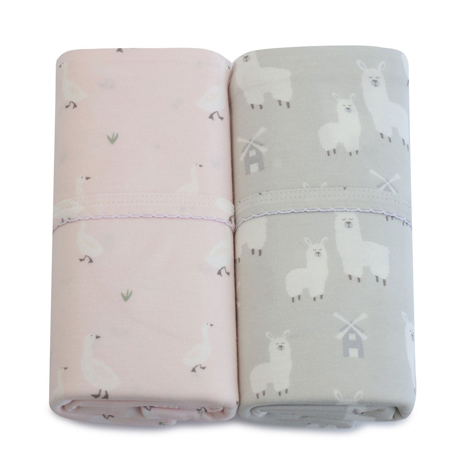 Provincial 2pk Jersey Wrap - Blush/Grey