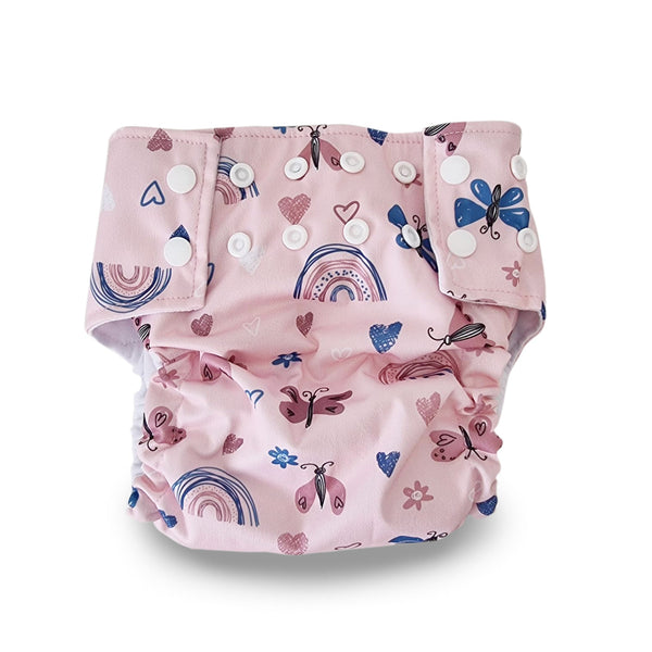 PLUM Modern Cloth Nappy & Bamboo Liner - Rose Butterfly