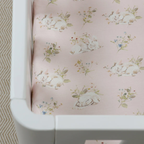 Sleeping Bunny Jersey Cot Fitted Sheet