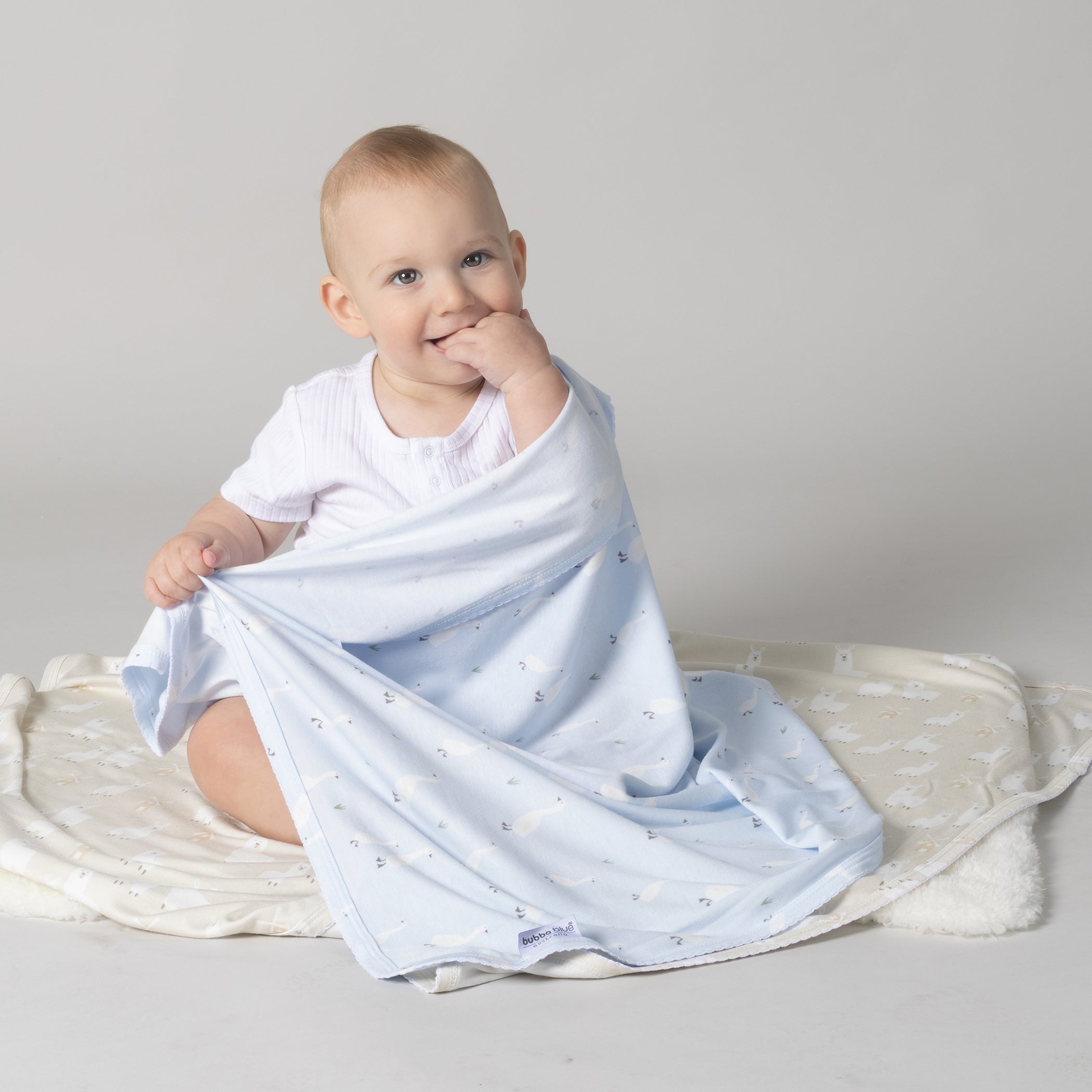 Provincial 2pk Jersey Wrap - Sky/Almond