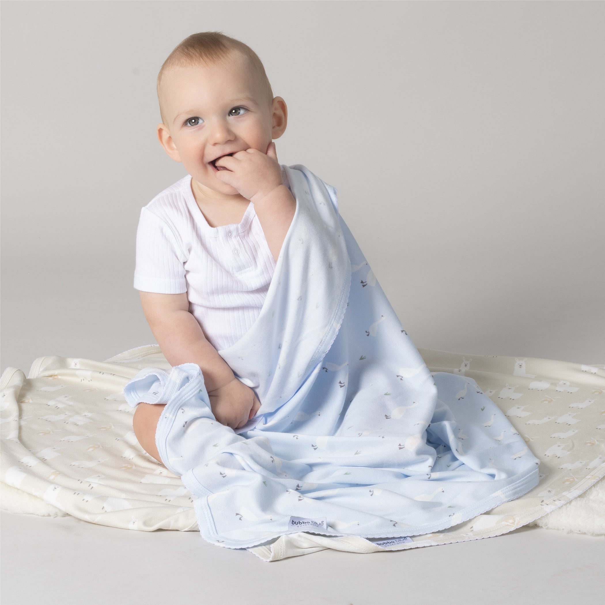 Provincial 2pk Jersey Wrap - Sky/Almond