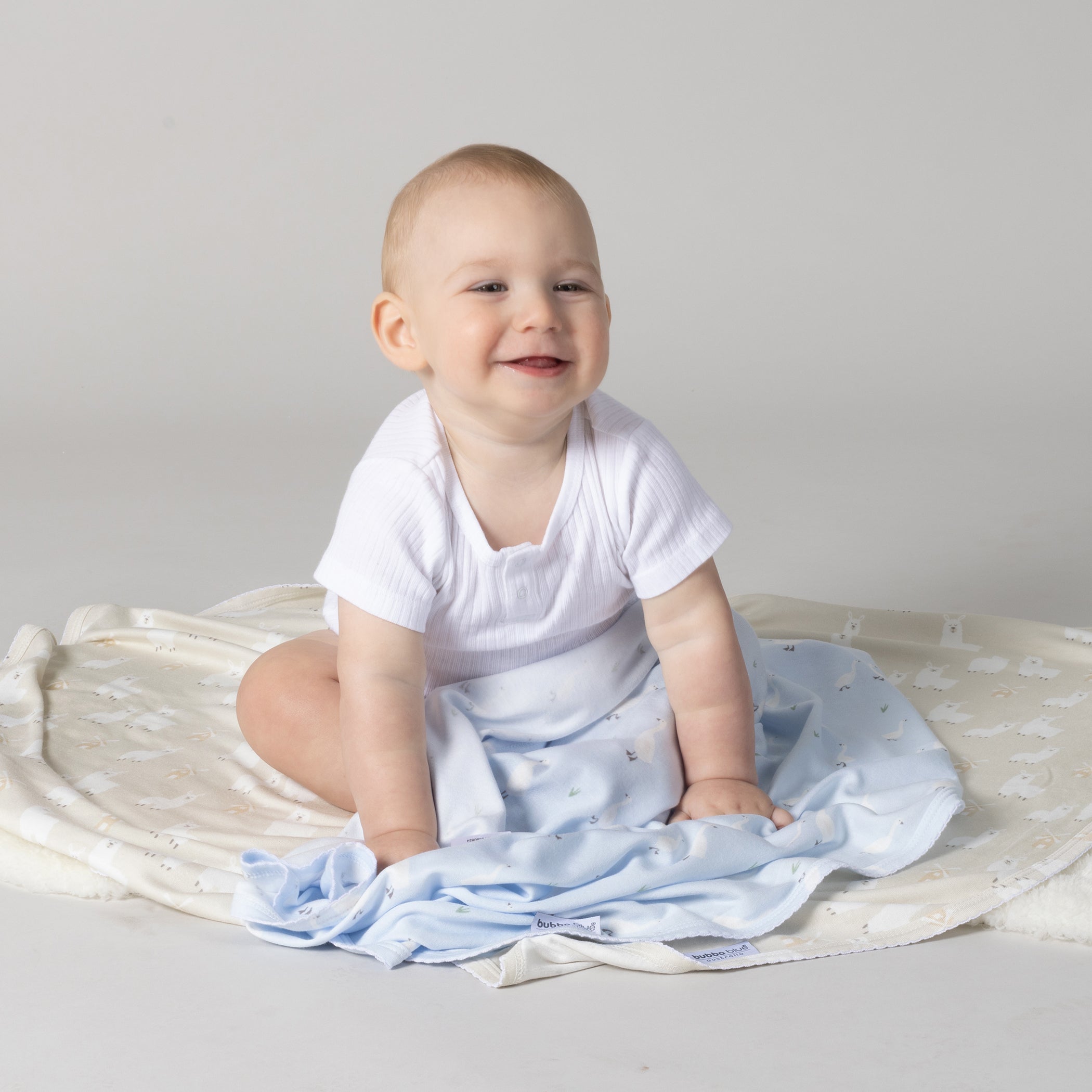 Provincial 2pk Jersey Wrap - Sky/Almond