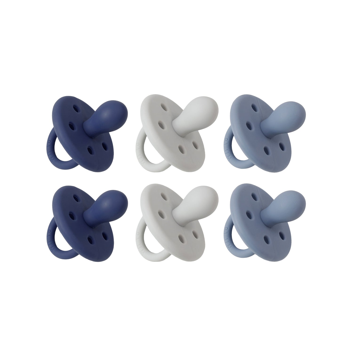 PLUM 6pcs Silicone Soothers Bundle NB-6M - Boy Pack