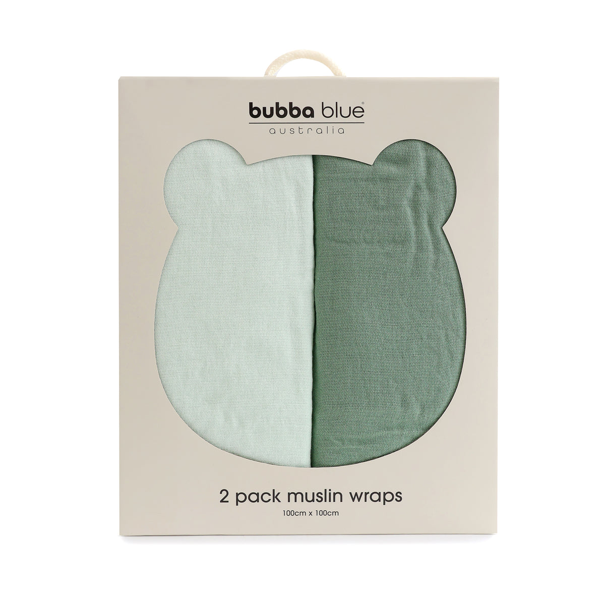 Bubba Sundae 2pk Muslin Wraps - Greentea - Bubba Blue Australia