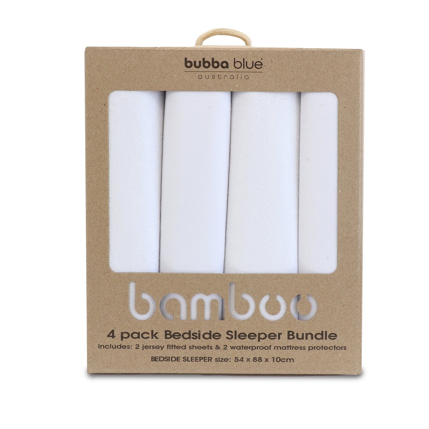 Bamboo White Co Sleeper/Bedside Sleeper 2x Fitted Sheet & 2x Mattress Protector Bundle plus Free Linen Spray