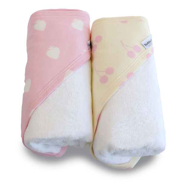 Nordic Sorbet 2pk Hooded Towel Strawberry/Cherry