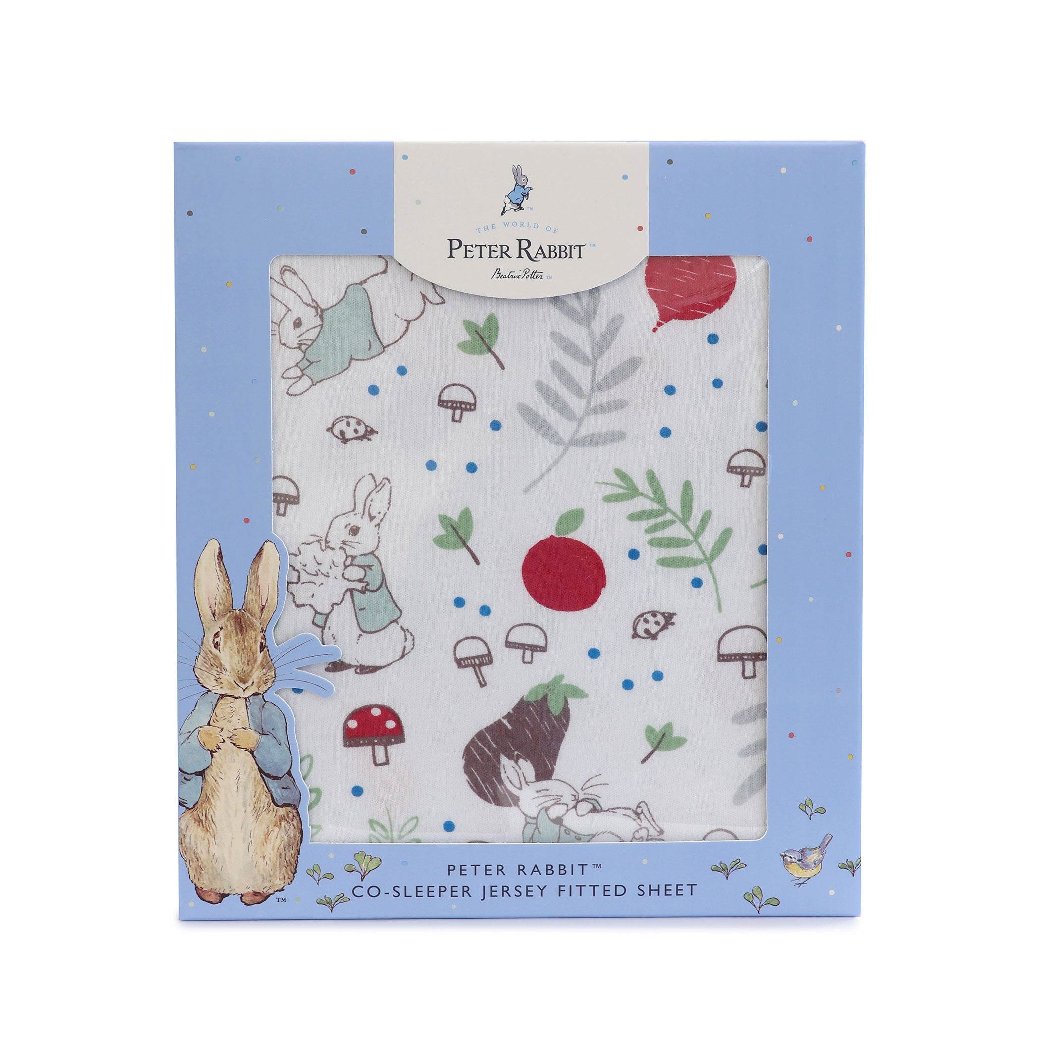 Peter Rabbit 'New Adventure' Co Sleeper/Bedside Sleeper Jersey Fitted Sheet - Blue