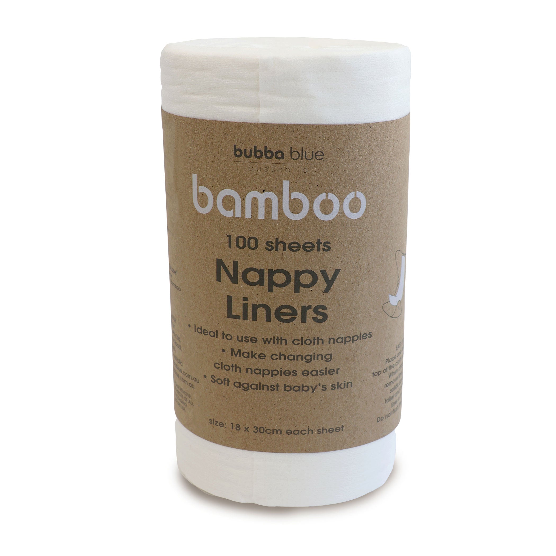 Bamboo White 100 sheets Bamboo Nappy Liners