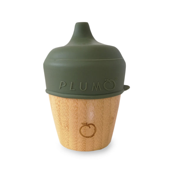 Plum Bamboo and Silicone Sippy Cup - Pesto