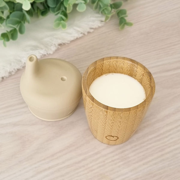 Plum Bamboo and Silicone Sippy Cup - Sand