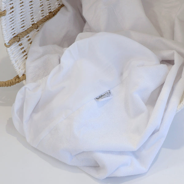 Bamboo White Compact Cot Waterproof Mattress Protector