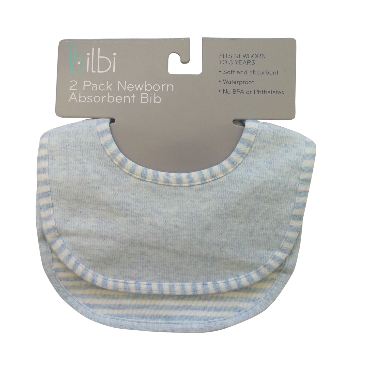 Bilbi 2pk Newborn Absorbent Bibs - Blue