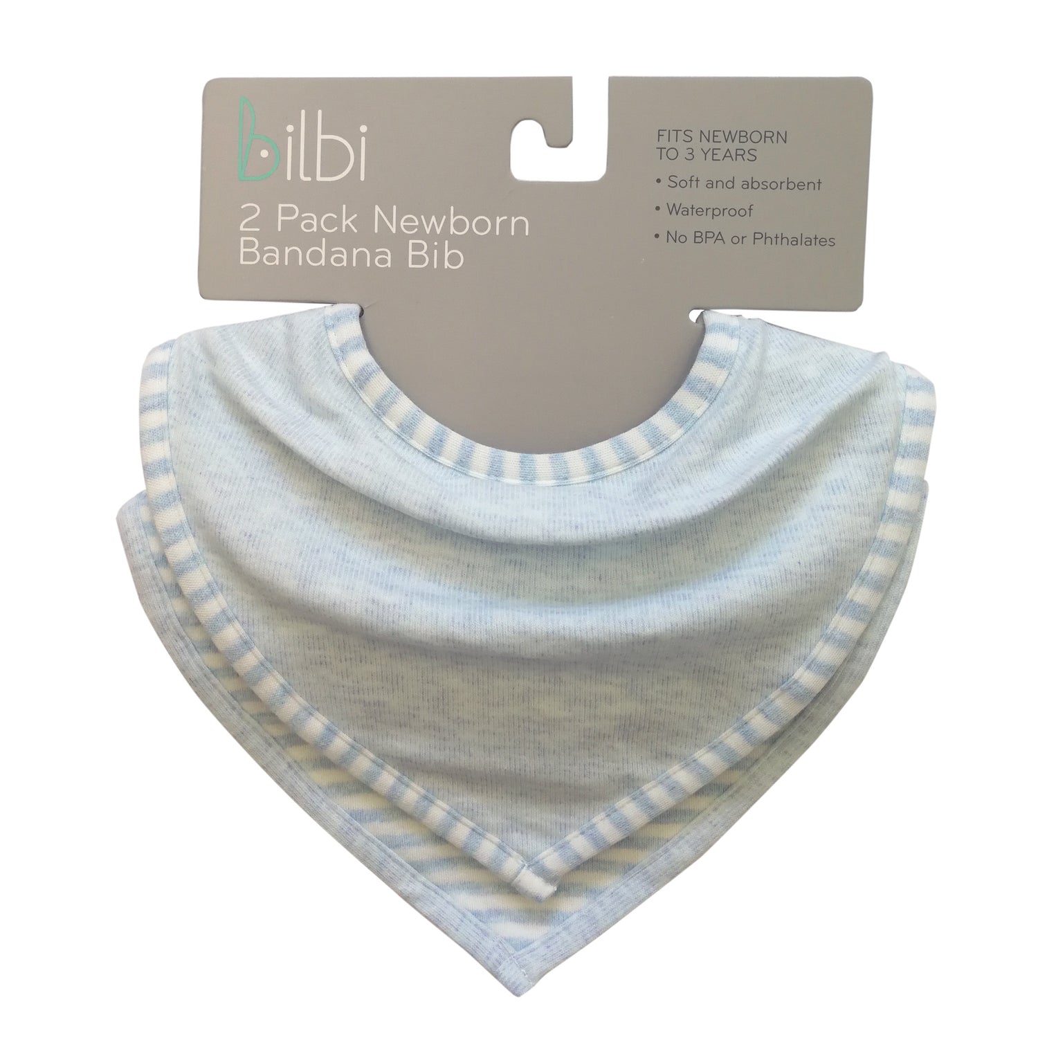 Bilbi 2pk Newborn Bandana Bibs - Blue