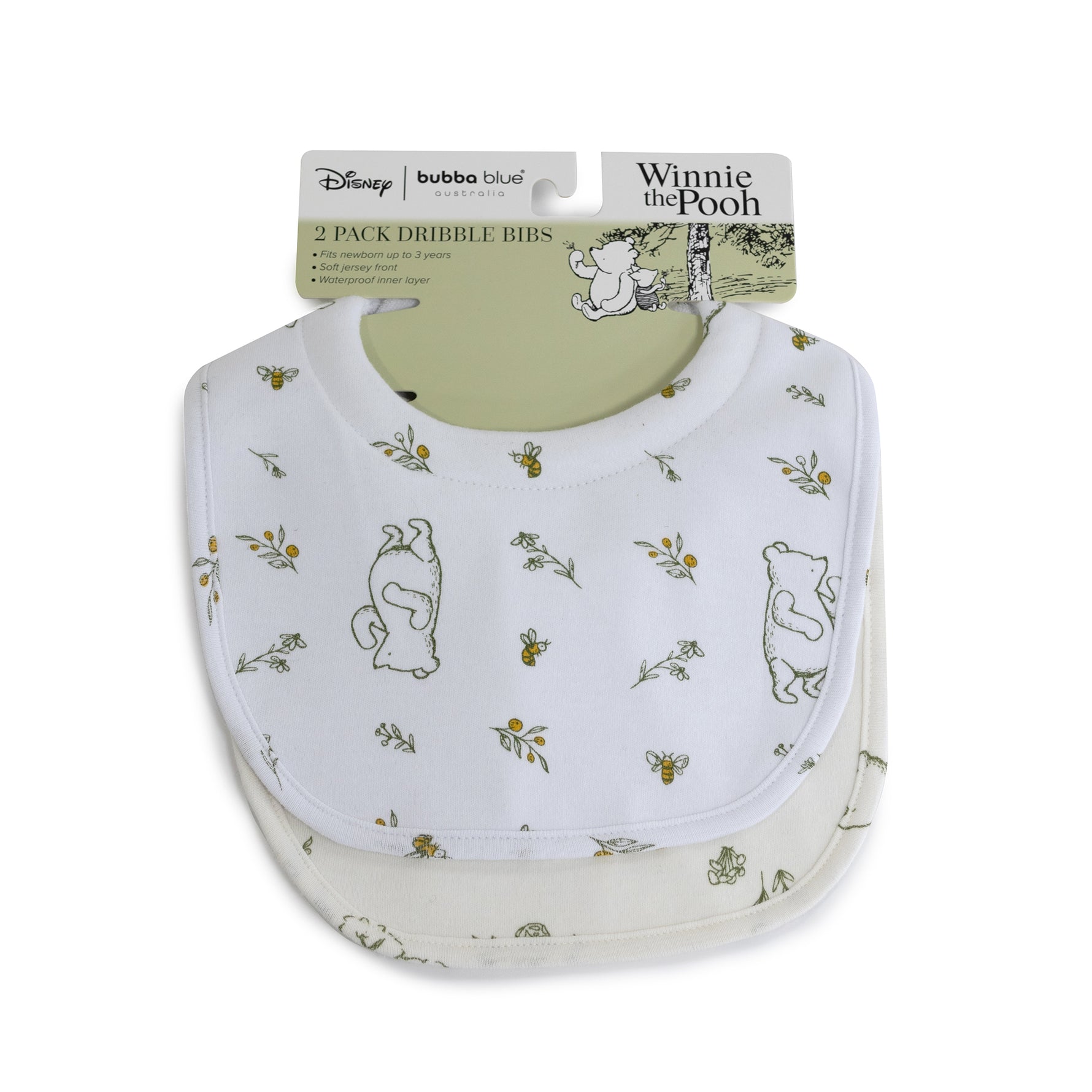 Disney Classic Pooh 2pk Dribble Bibs - Bubba Blue Australia