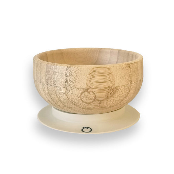 Plum Bamboo and Silicone Suction Bowl - Sand