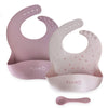 PLUM 3 Piece Silicone Bib and Spoon Set