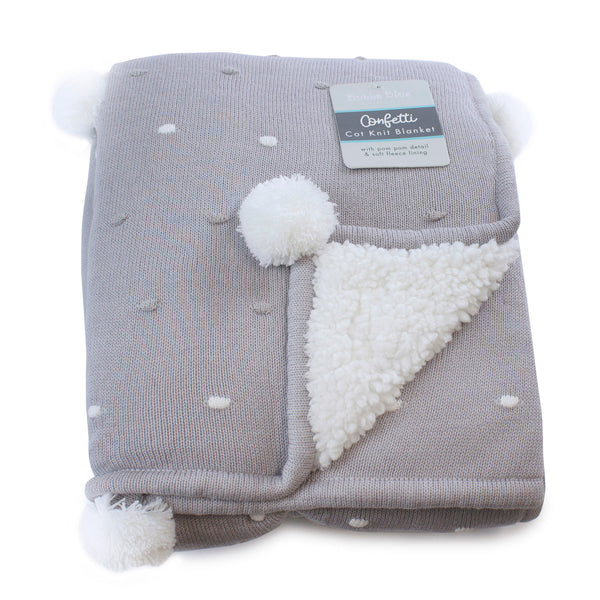 Confetti Cot Knit Blanket - Grey