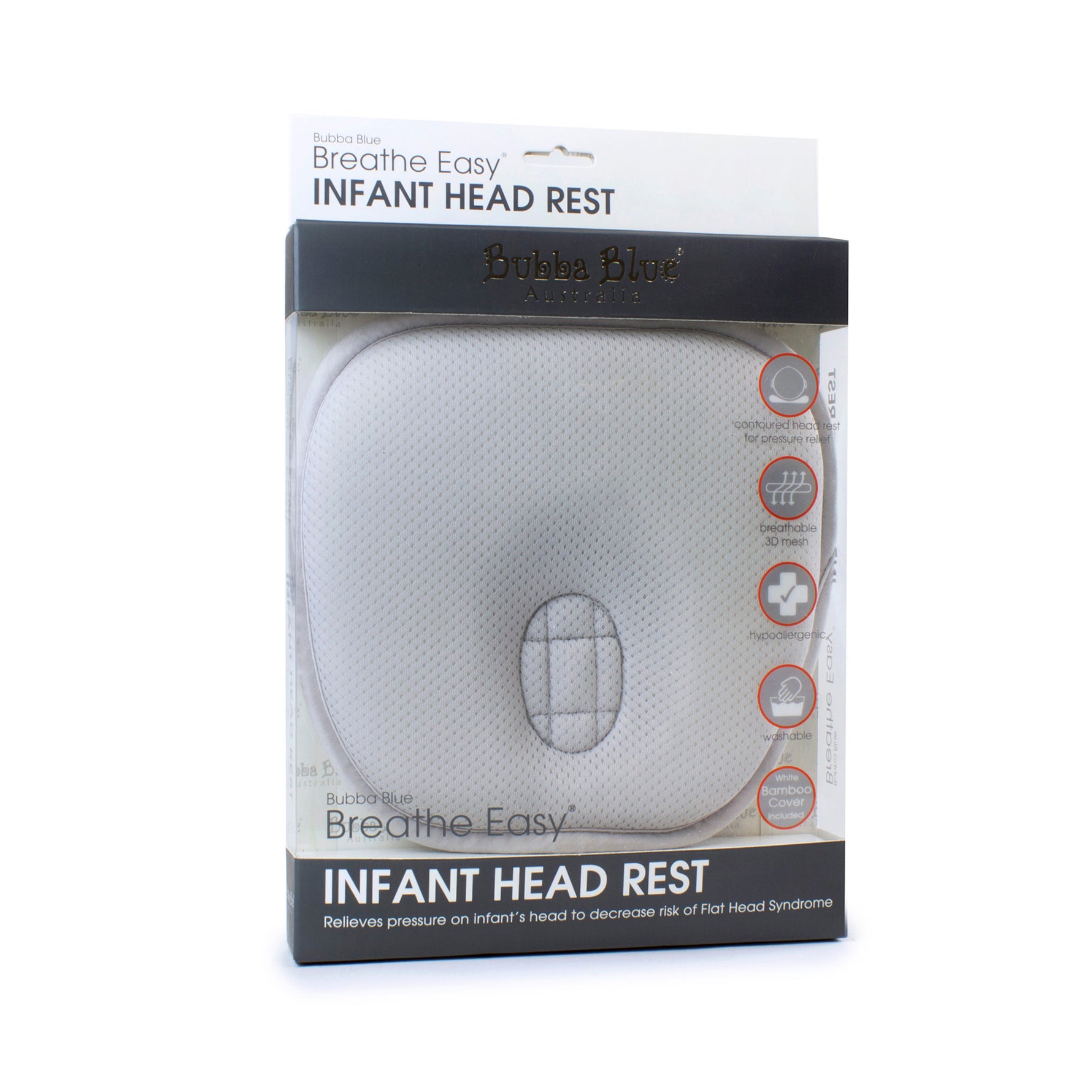 Breathe Easy® Infant Head Rest -Grey - Bubba Blue Australia