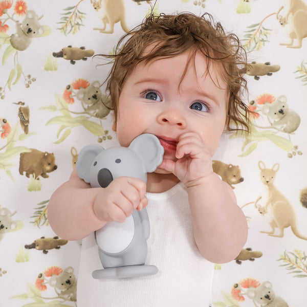 Aussie Animals Bubba Koala Silicone Teething Toy Grey