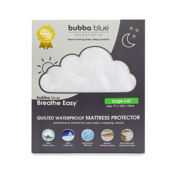 Breathe Easy® Large Cot Waterproof Quilted Mattress Protector