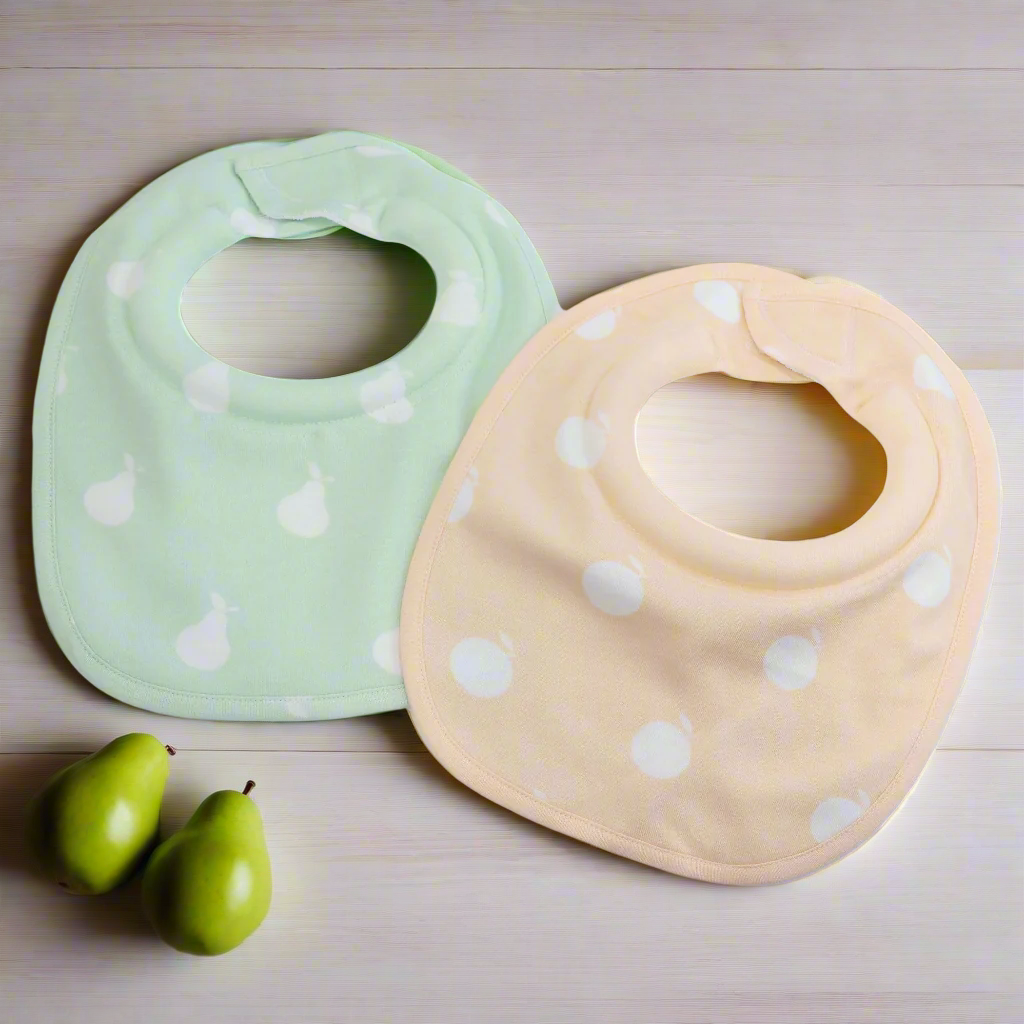 Nordic Sorbet 2pk Dribble Bibs Orange/Pear