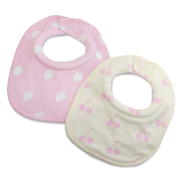 Nordic Sorbet 2pk Dribble Bibs Strawberry/Cherry