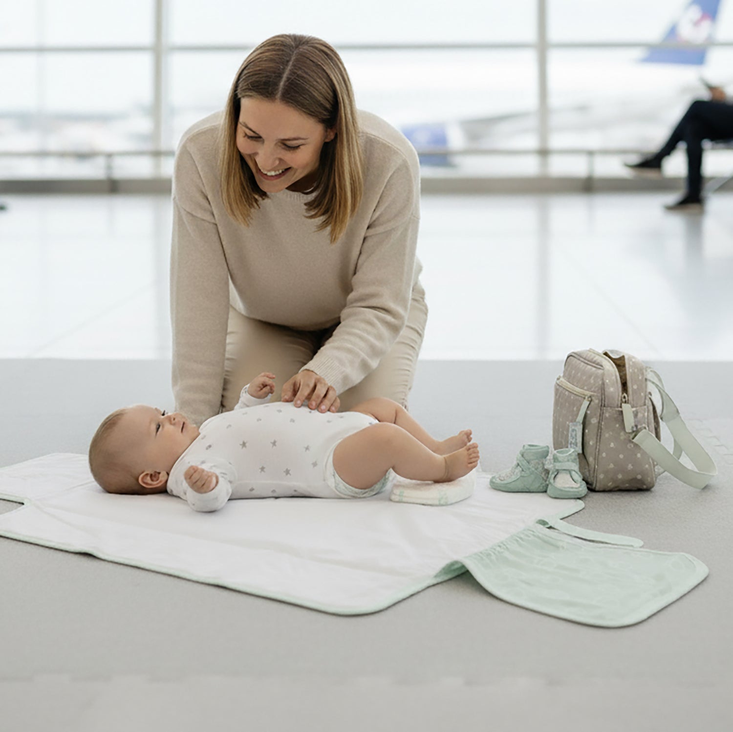 Nordic Travel Change Mat - Avocado Plus FREE Jungle Face Washers
