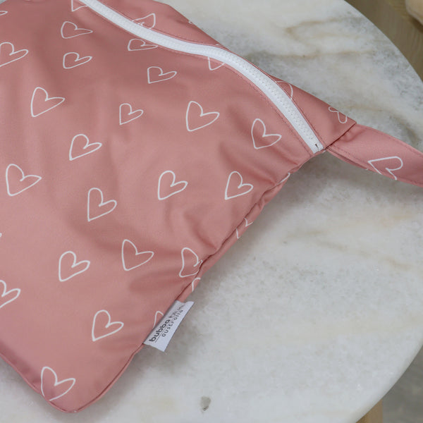 2x Nordic Wet Bag Bundle - Berry Hearts & Sand Rainbow