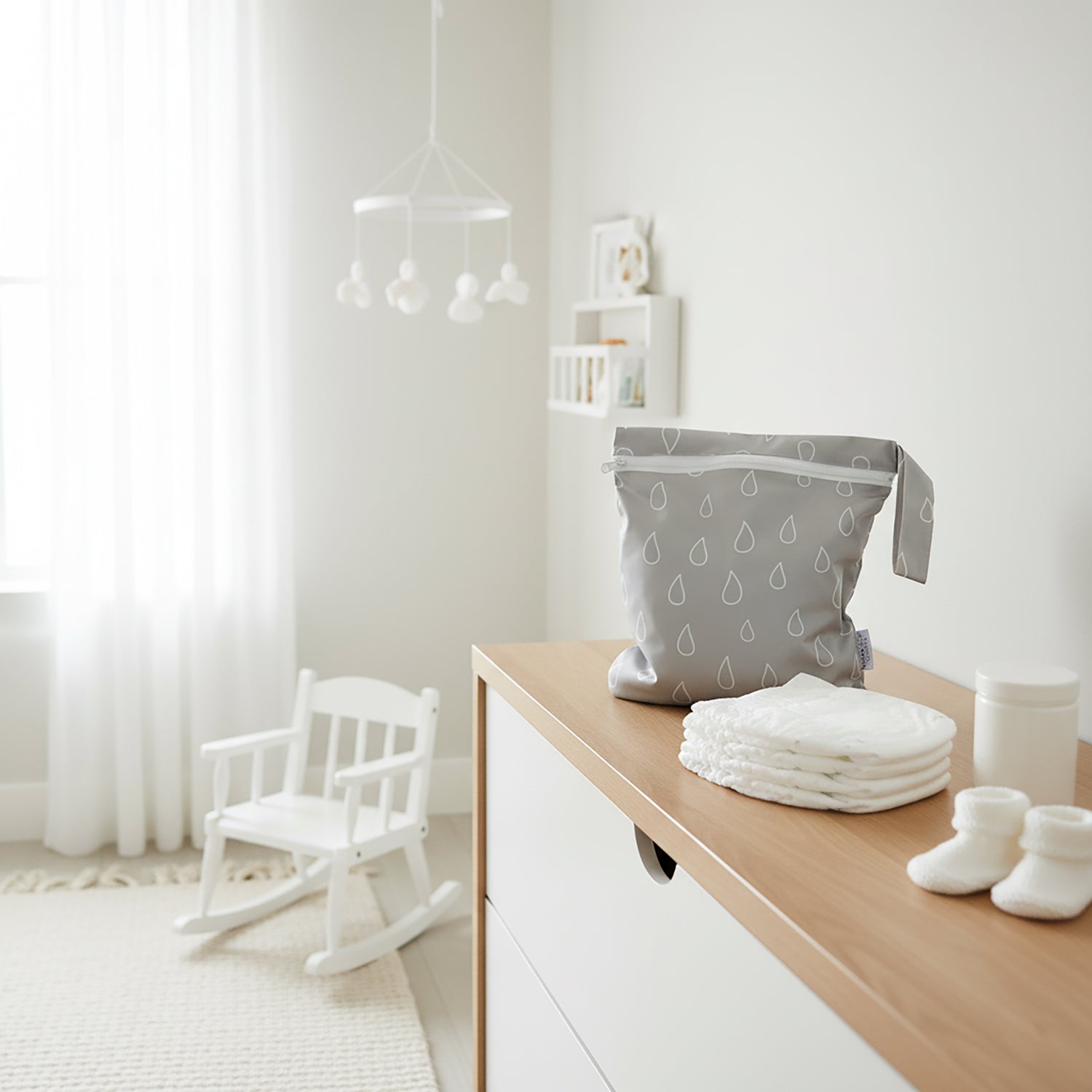 Nordic Wet Bag Grey Raindrop - Bubba Blue Australia