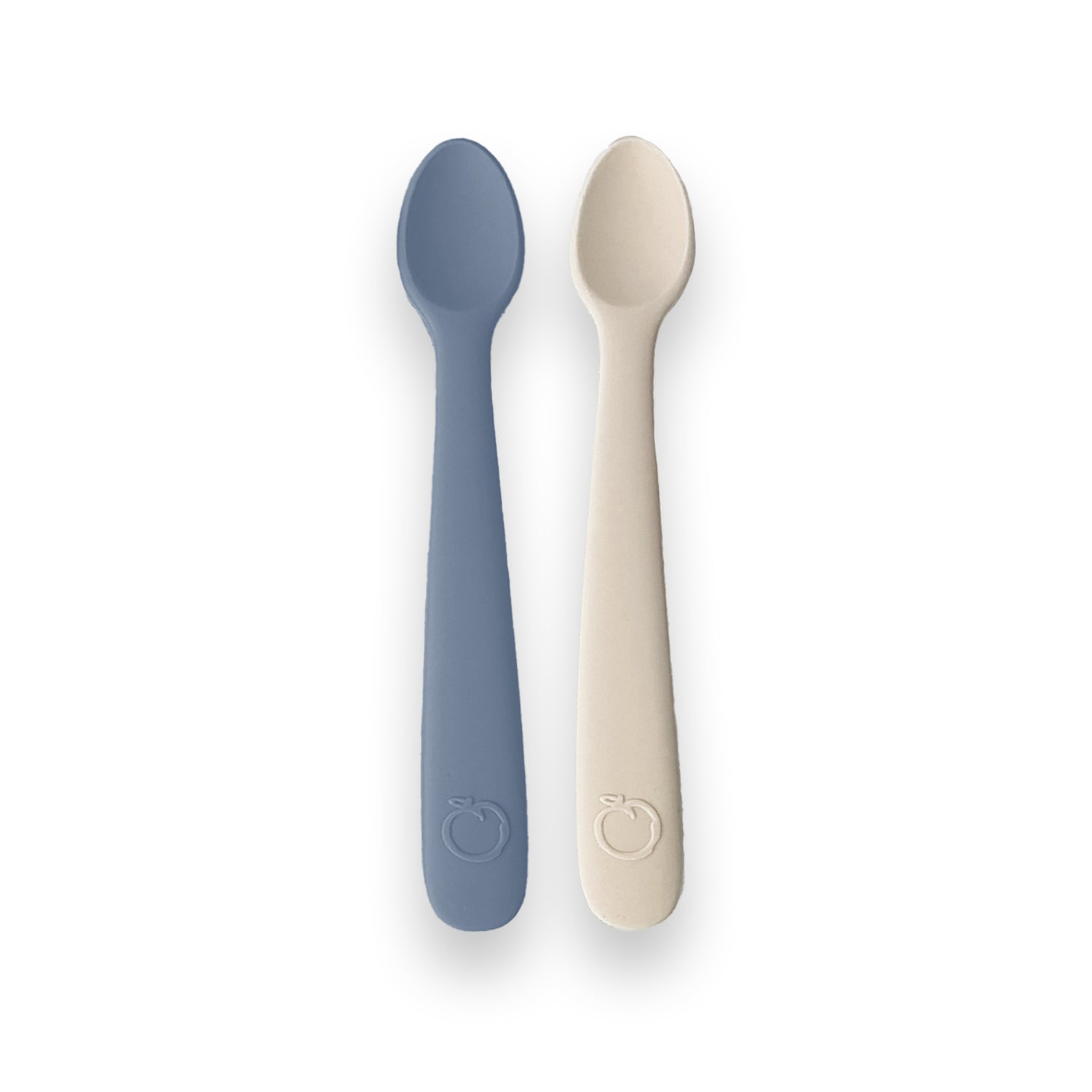 PLUM 2 Pack First Feeding Spoons - Steel Blue & Sand - Bubba Blue Australia