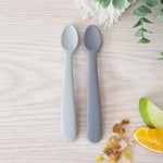 PLUM 2 Pack First Feeding Spoons - Ash & Grey - Bubba Blue Australia