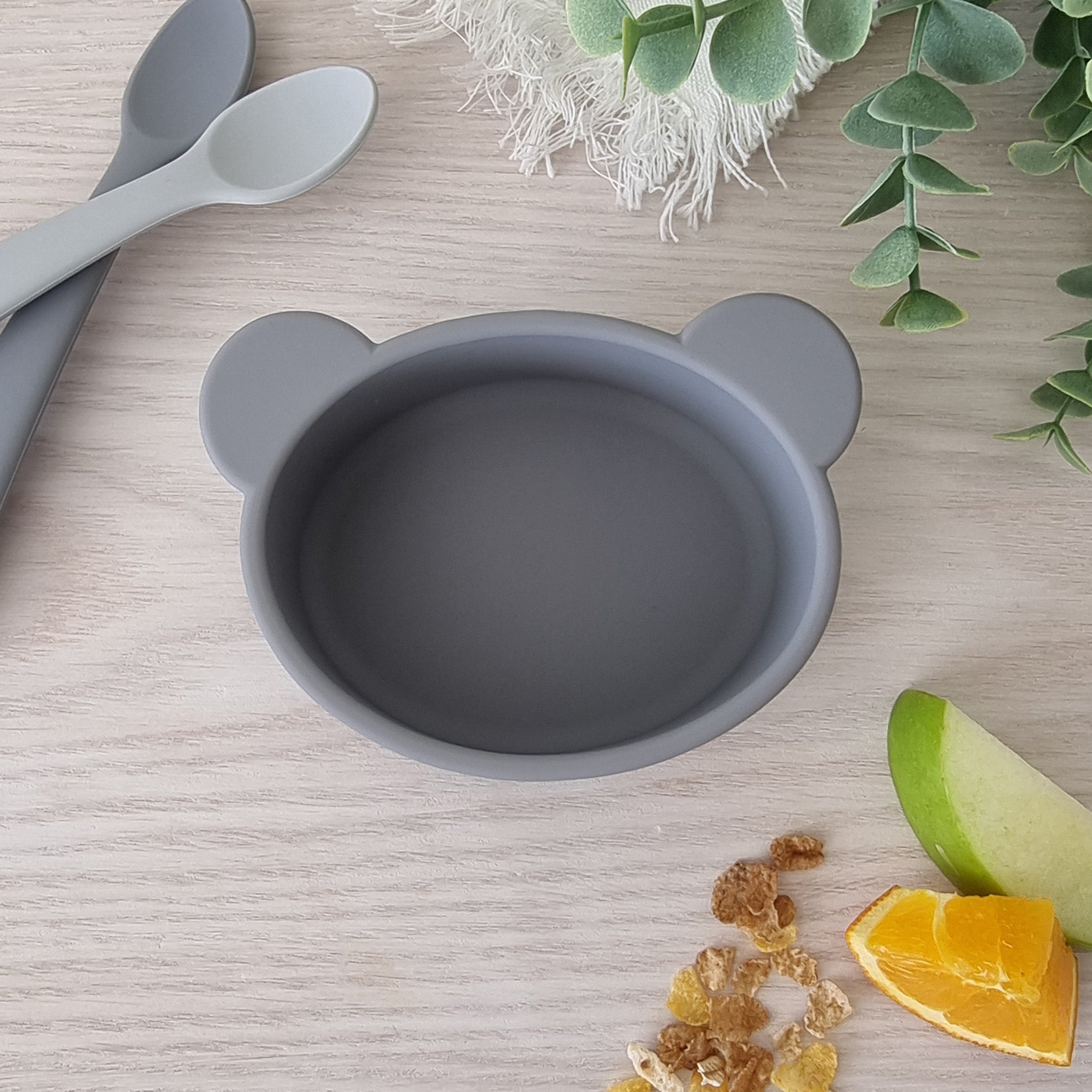 PLUM Novelty Silicone Bowl - Grey Teddy