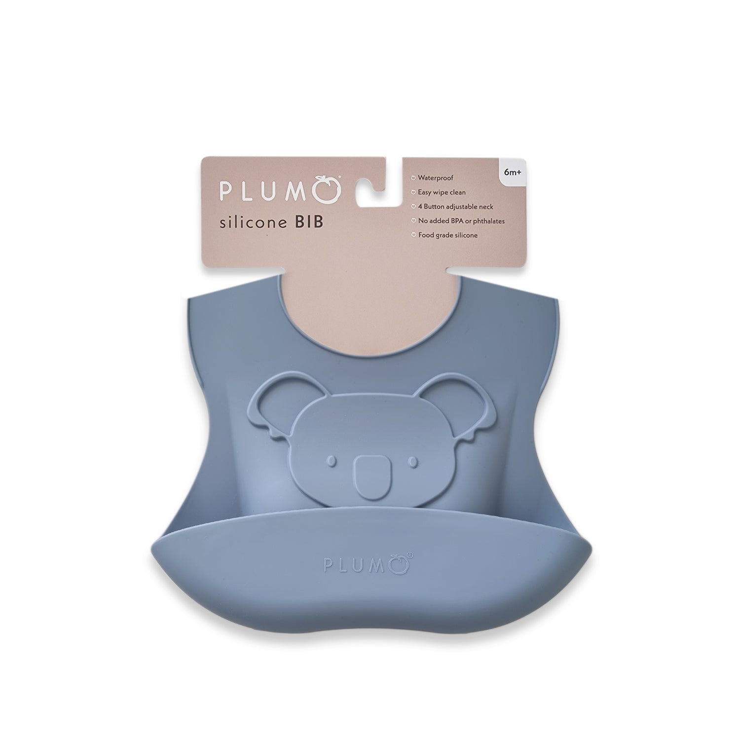 PLUM Silicone Koala Bib - Steel Blue